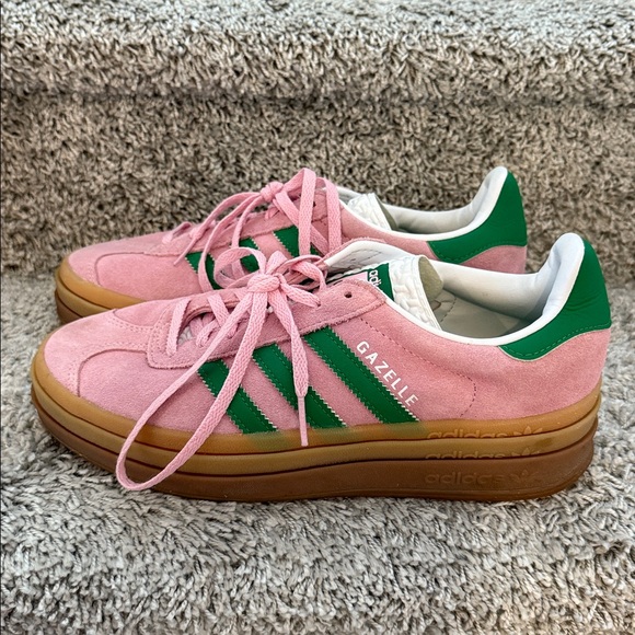 Pink/Green Adidas Gazelle Bold Sneaker - Picture 1 of 5